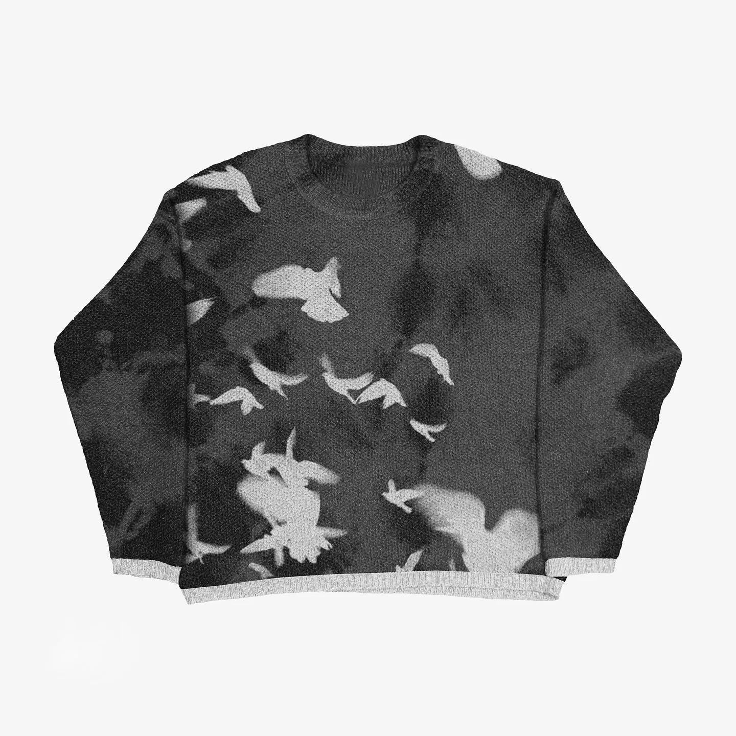 Men and Women'S Hip Hop Knitted Sweater, Harajuku Fashion, Spider Boy Pattern Printed Loose Top, Casual Street Wear Pullover, 20