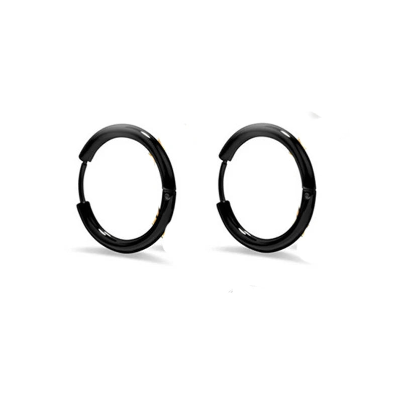 1 Pair Punk Black Multiple Styles Stainless/Titanium Steel Stud Earrings for Men and Women Gothic Street Pop Hip Hop Ear Jewelry
