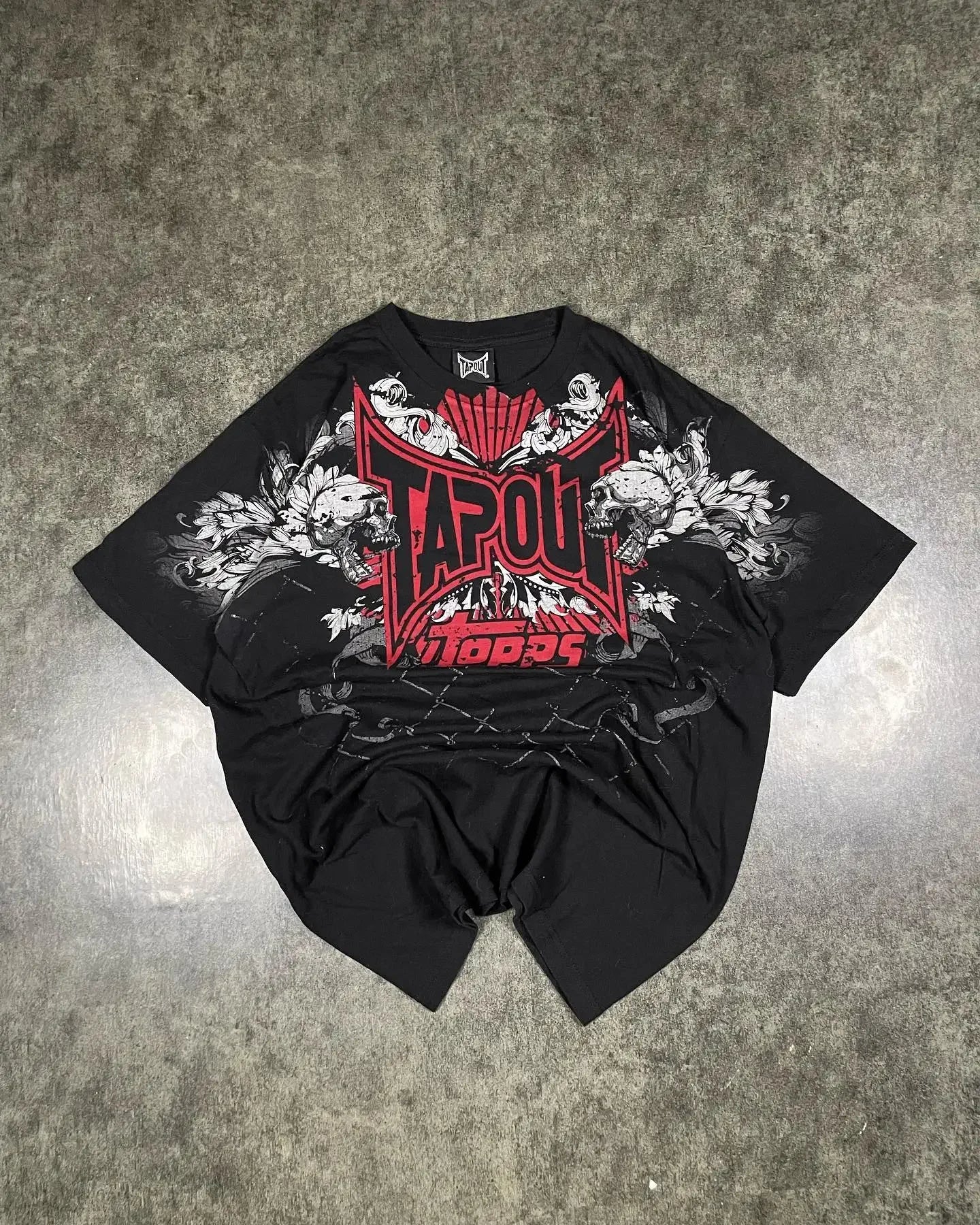 New Tapout Green Graffiti Shirts Y2K Mens Graphic Print Oversized T Shirt Harajuku Gothic round Neck Cotton Short Sleeve Tops