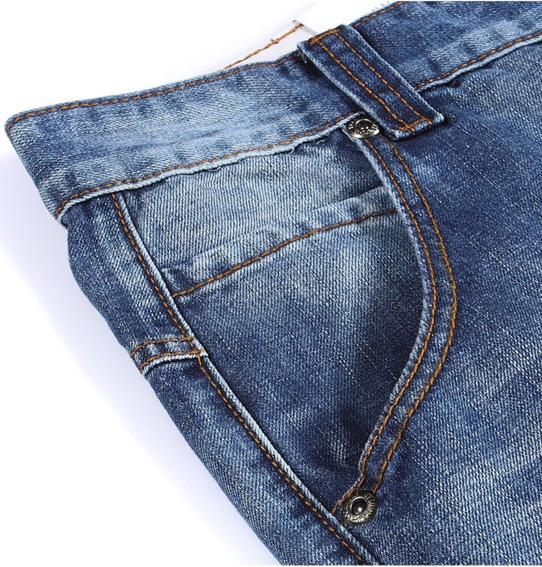 Men'S Casual Loose Hip Hop Denim Work Pants Jeans with Cargo Pockets