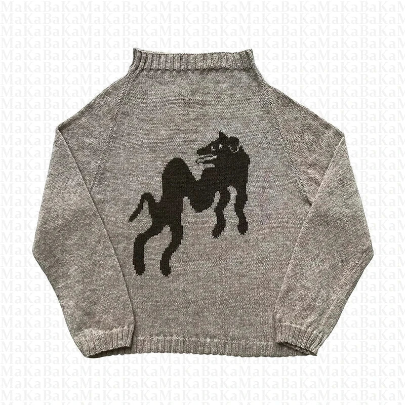 Men and Women'S Hip Hop Knitted Sweater, Harajuku Fashion, Spider Boy Pattern Printed Loose Top, Casual Street Wear Pullover, 20