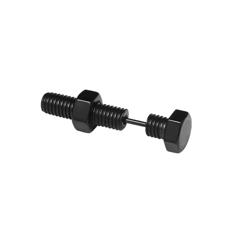 1 Pair Punk Black Multiple Styles Stainless/Titanium Steel Stud Earrings for Men and Women Gothic Street Pop Hip Hop Ear Jewelry