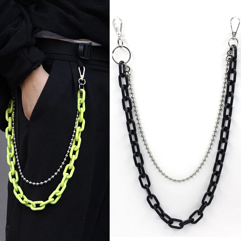 Street Chic Acrylic Key Chain Rock Punk Trousers Hipster Keychains Pant Jean Keychain for Women Men Hiphop Summer Jewelry