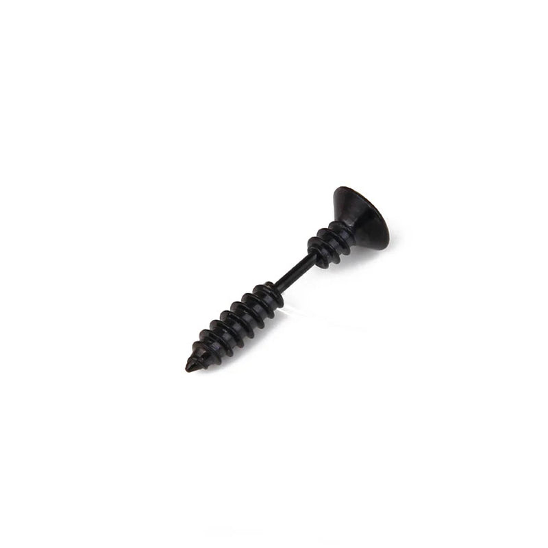 1 Pair Punk Black Multiple Styles Stainless/Titanium Steel Stud Earrings for Men and Women Gothic Street Pop Hip Hop Ear Jewelry