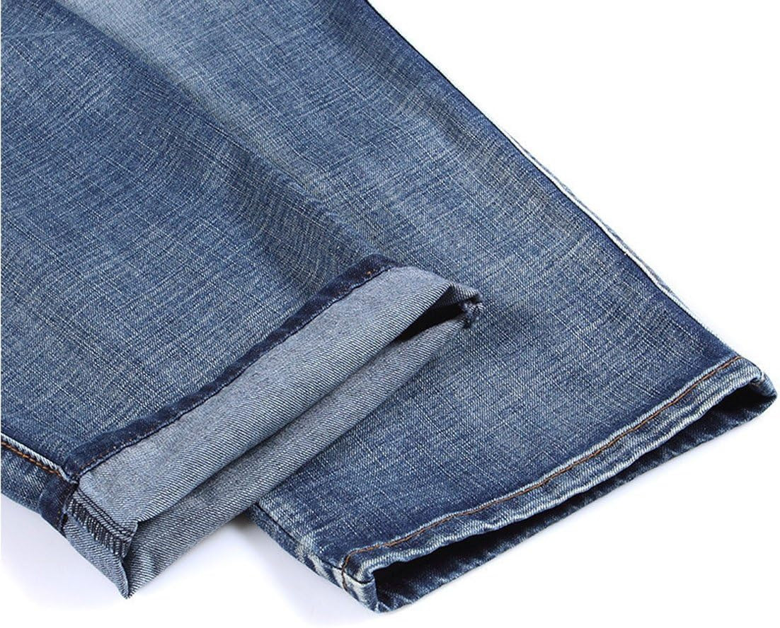 Men'S Casual Loose Hip Hop Denim Work Pants Jeans with Cargo Pockets