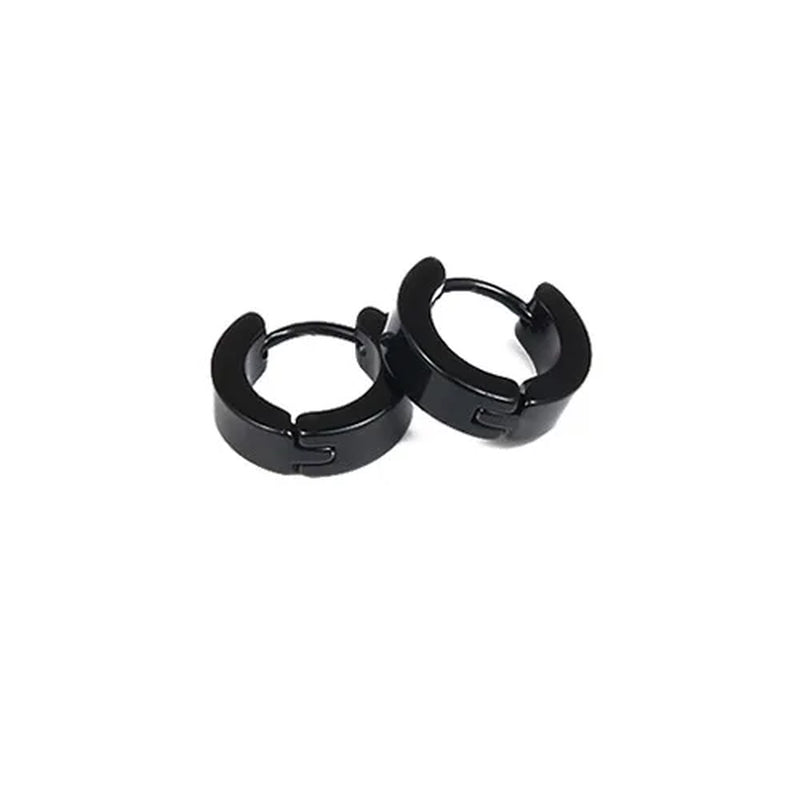 1 Pair Punk Black Multiple Styles Stainless/Titanium Steel Stud Earrings for Men and Women Gothic Street Pop Hip Hop Ear Jewelry