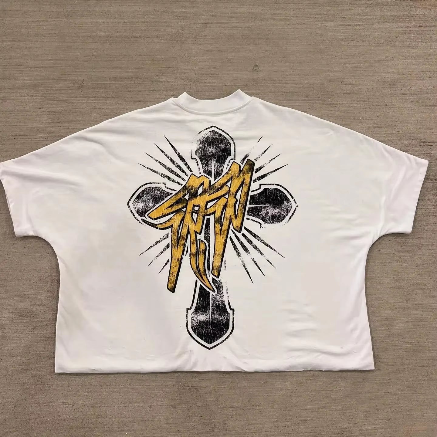 Oversized Letter Pattern Graphic T Shirts Y2K Top Men Clothing Loose Short Sleeve Harajuku Gothic Casual T Shirt Streetwear