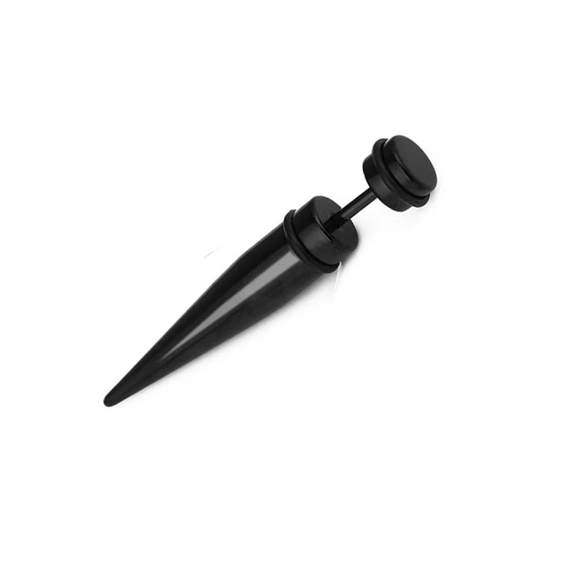1 Pair Punk Black Multiple Styles Stainless/Titanium Steel Stud Earrings for Men and Women Gothic Street Pop Hip Hop Ear Jewelry