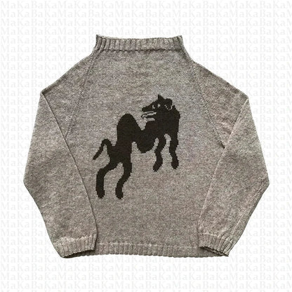 Men and Women'S Hip Hop Knitted Sweater, Harajuku Fashion, Spider Boy Pattern Printed Loose Top, Casual Street Wear Pullover, 20