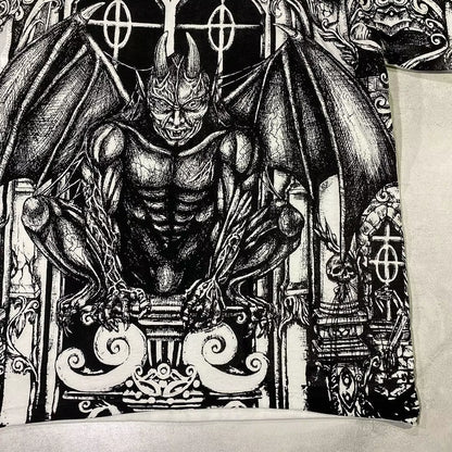 New Gothic Y2K Top Hip Hop Punk Devil Pattern T Shirt Short Sleeve Men and Women Harajuku Loose Casual T Shirts Tops Streetwear