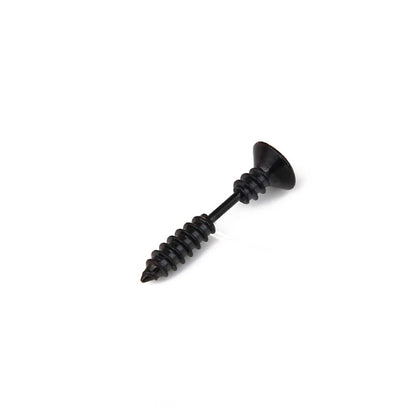 1 Pair Punk Black Multiple Styles Stainless/Titanium Steel Stud Earrings for Men and Women Gothic Street Pop Hip Hop Ear Jewelry