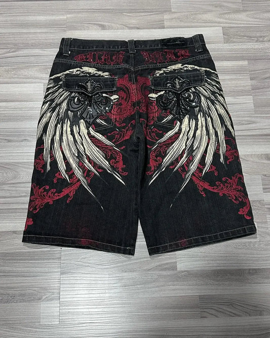 Retro Southpole Jeans Skull Watermark Loose Jeans Men Women Y2K Harajuku Gothic Hip Hop Skateboard Pants Street Wear Mom Jeans