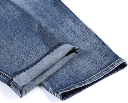 Men'S Casual Loose Hip Hop Denim Work Pants Jeans with Cargo Pockets