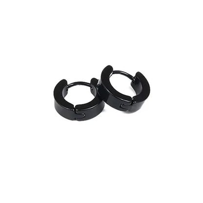 1 Pair Punk Black Multiple Styles Stainless/Titanium Steel Stud Earrings for Men and Women Gothic Street Pop Hip Hop Ear Jewelry