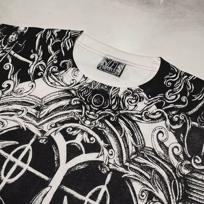 New Gothic Y2K Top Hip Hop Punk Devil Pattern T Shirt Short Sleeve Men and Women Harajuku Loose Casual T Shirts Tops Streetwear